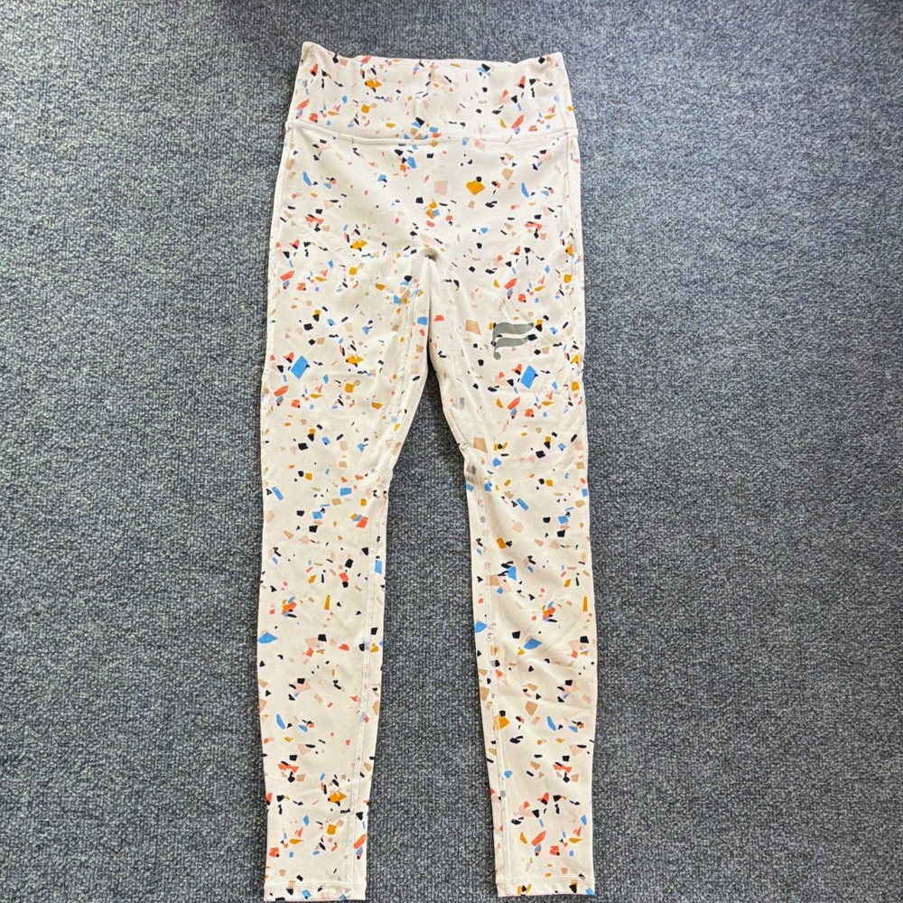 Fabletics Women's High Rise Ankle Leggings Multicolor Abstract Small Sporty Gym